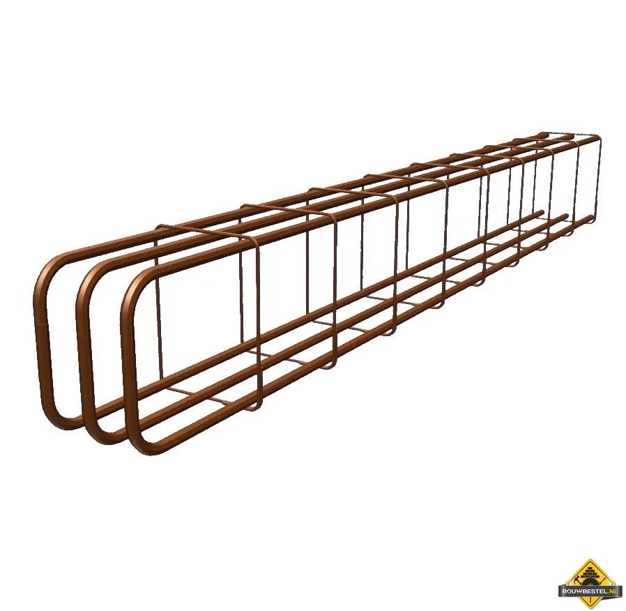 Wapeningskorf gesloten kop 12mm 3000mm lang voor kist 450x500mm (b x h)