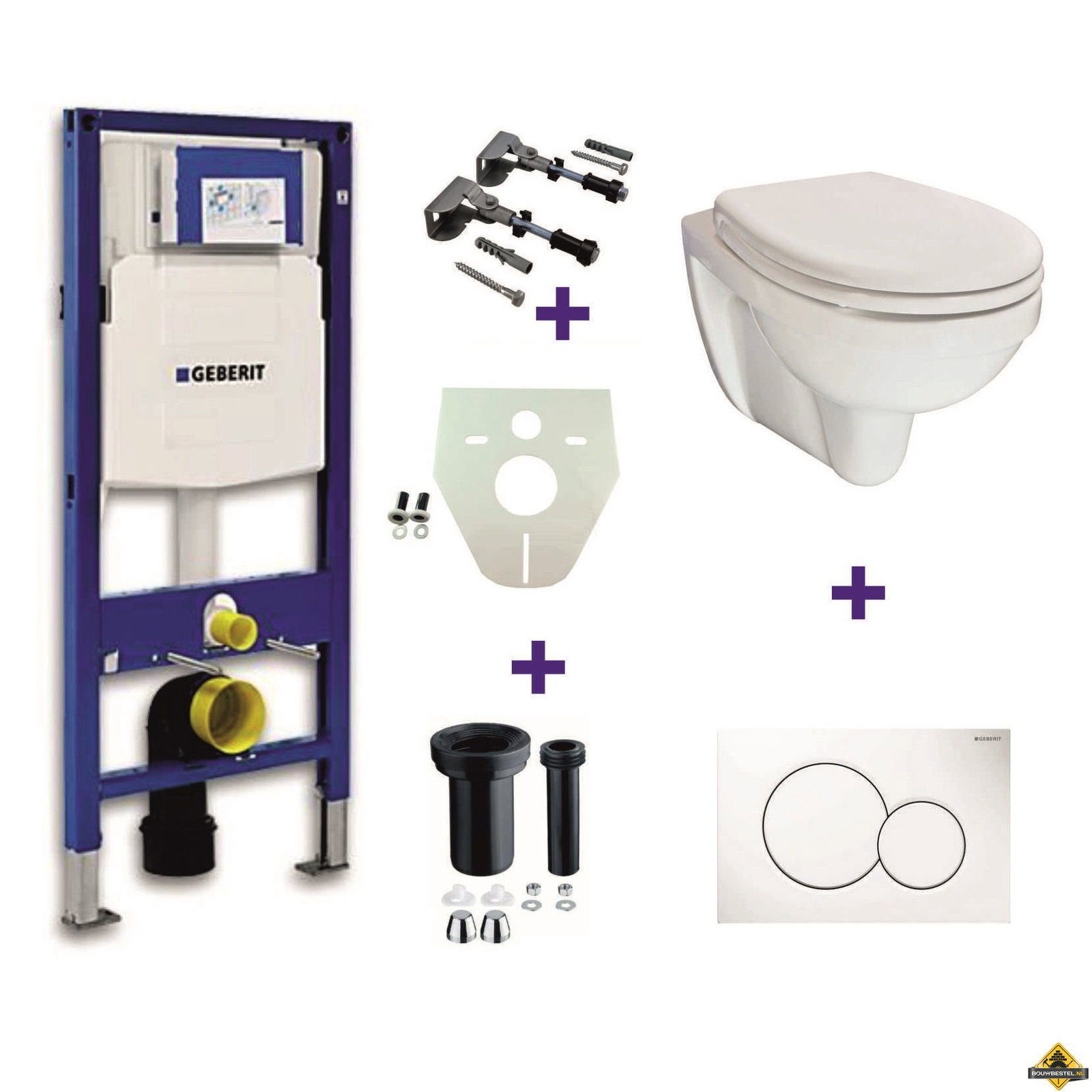 Geberit UP-320 + Trevi one pack + Sigma 01 wit