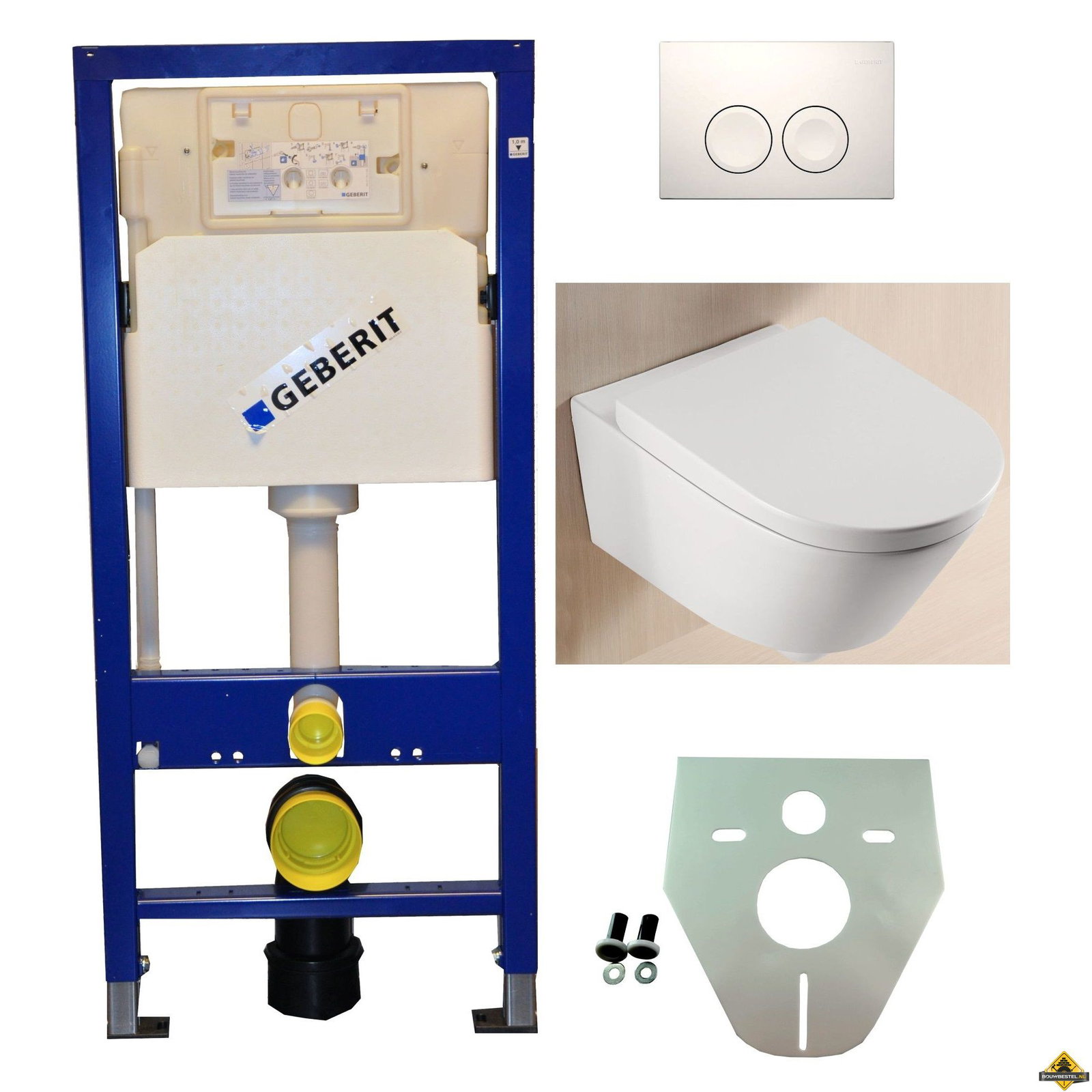 Geberit UP 100 + Metro wc + zitting + Delta 21 wit