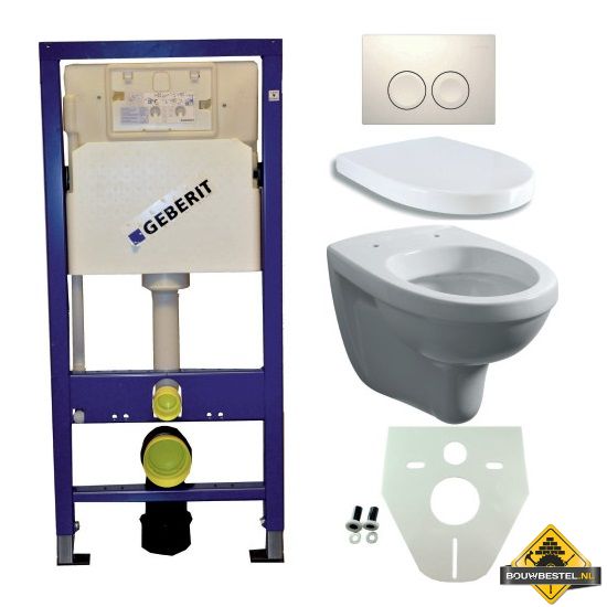Geberit UP 100 + Trevi wc + zitting + Delta 21 wit