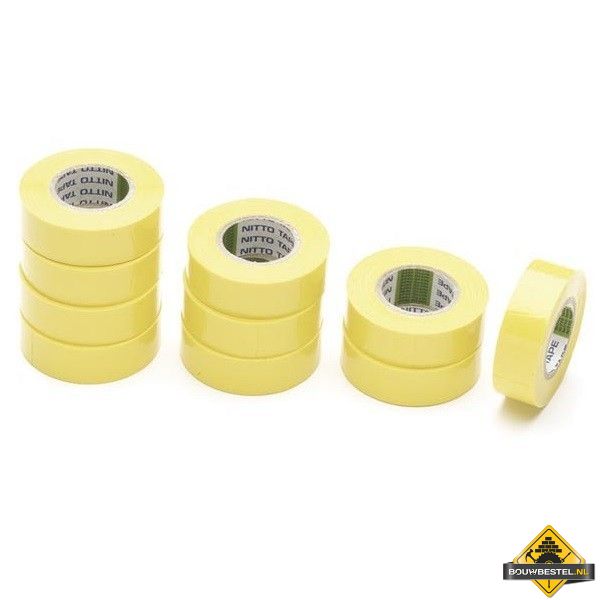 Gele isolatietape - 19 mm x 10 m