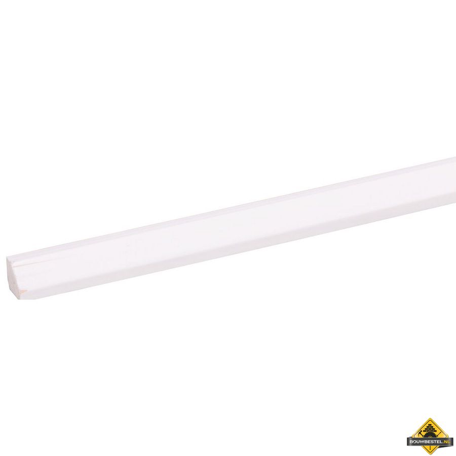 Grenen glaslat FSC 10 x 19 mm 270 cm wit gegrond