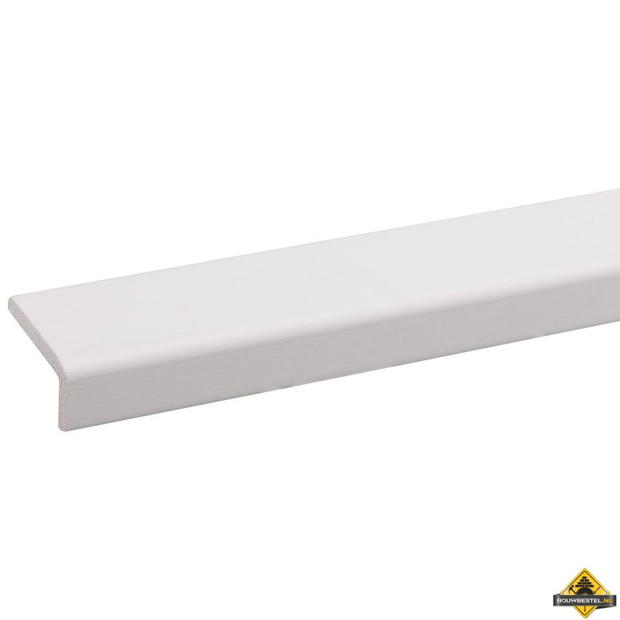 Grenen hoeklat FSC 21 x 43 mm 270 cm wit gegrond