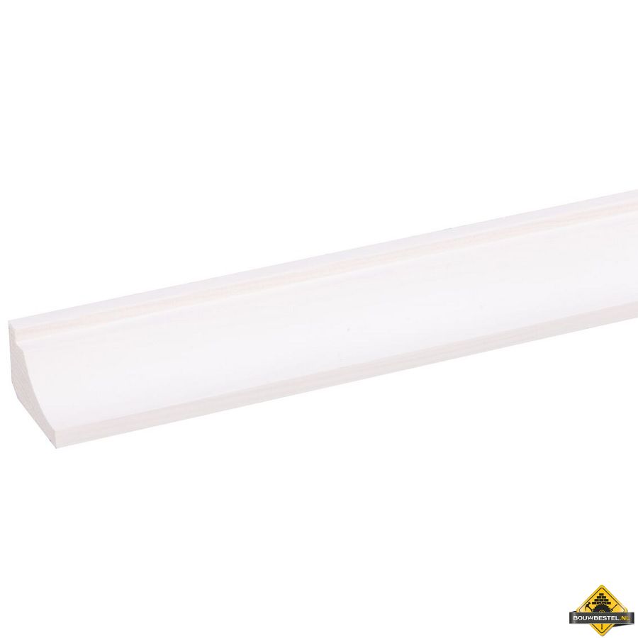 Grenen hollat FSC 21 x 32 mm 270 cm wit gegrond