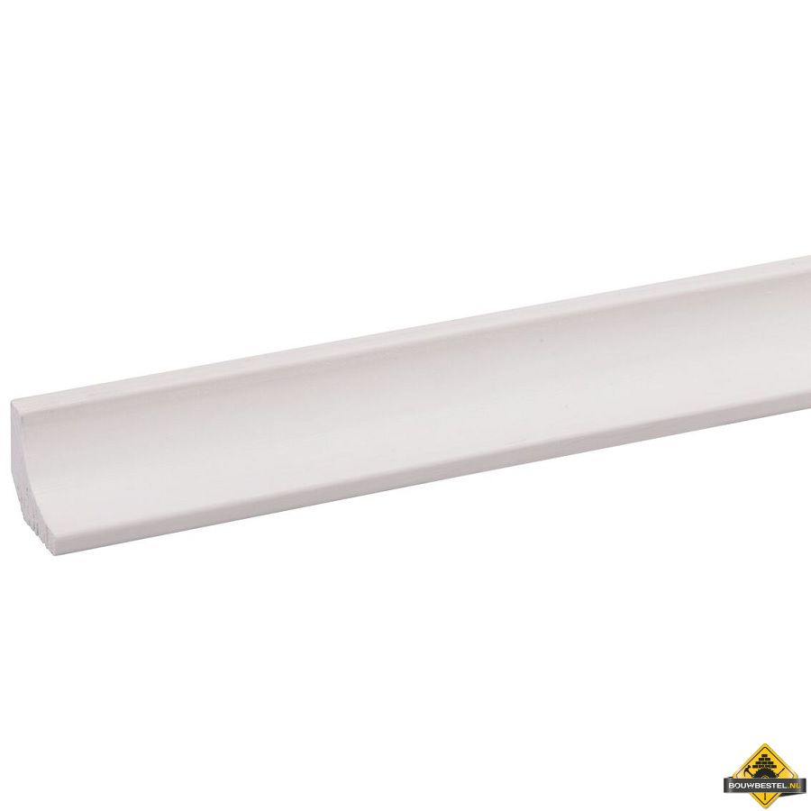 Grenen hollat FSC 22 x 22 mm 270 cm wit gegrond