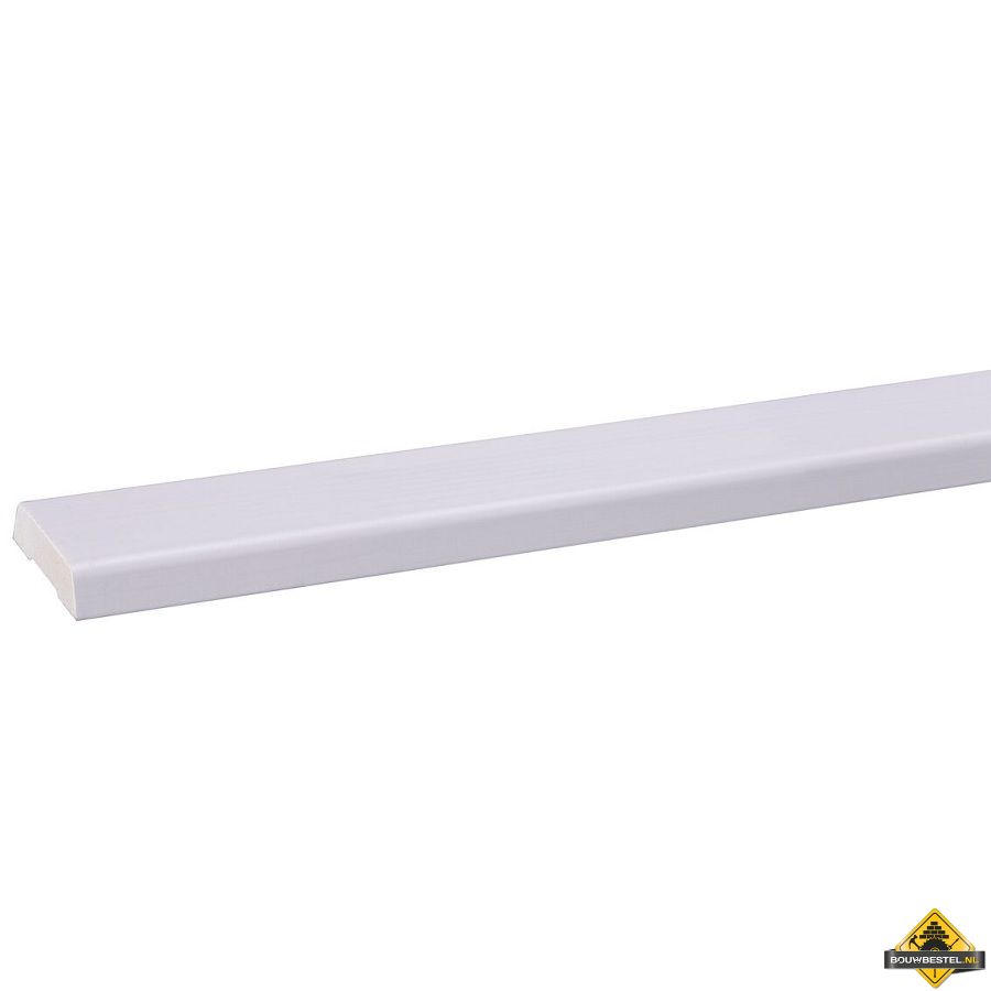 Grenen koplat FSC 12 x 45 mm 270 cm wit gegrond