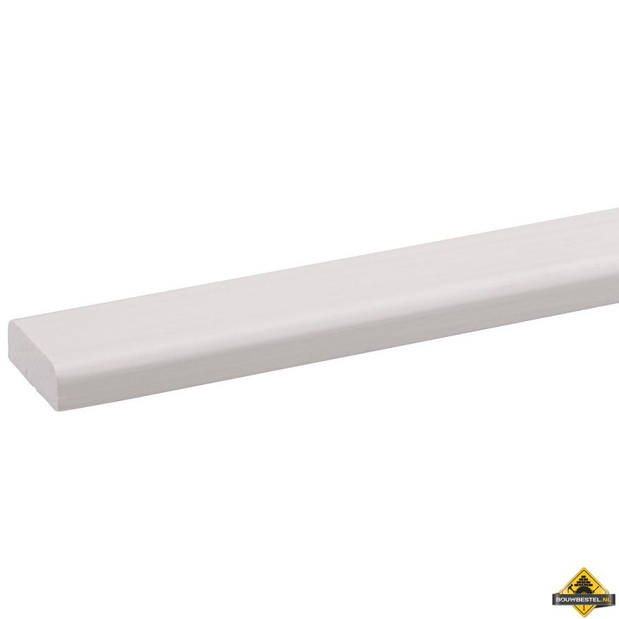 Grenen koplat recht FSC 13 x 34 mm 270 cm wit gegrond