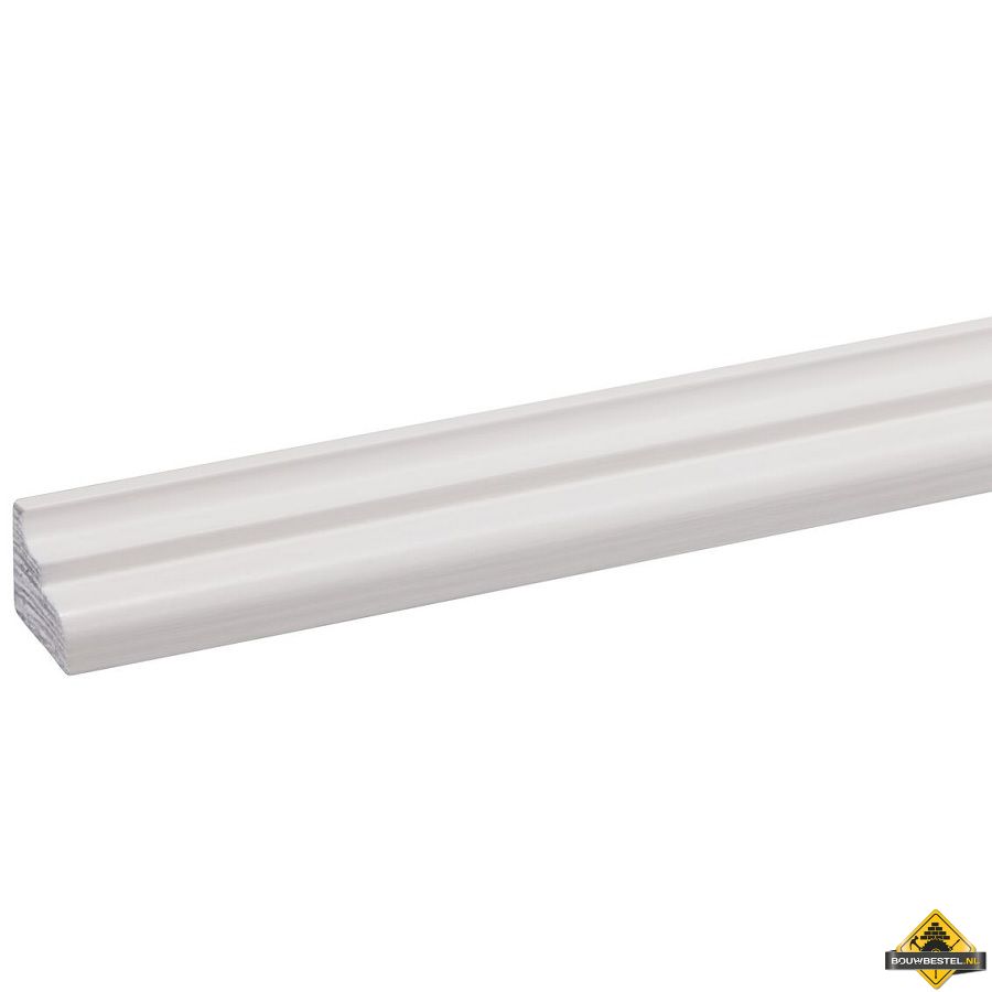 Grenen plafondlijst FSC 18 x 22 mm 270 cm wit gegrond
