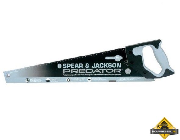 Handzaag SPEAR & JACKSON "Predator" 500 mm HP met Softgreep (pvc/hard plastic) 14PPI