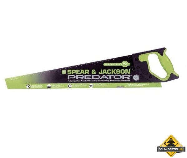 Handzaag SPEAR & JACKSON "Predator" 560 mm HP met Softgreep (hout fijn) 10PPI