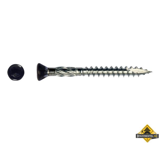 PFS Hardhoutschroeven 5.0x60 RVS C2 - Zwarte kop - 200 stuks