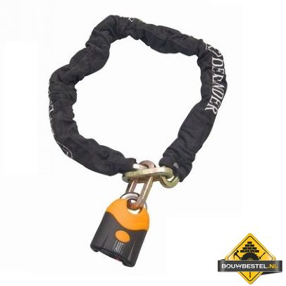 Hardstalen ketting met hangslot - 150 cm