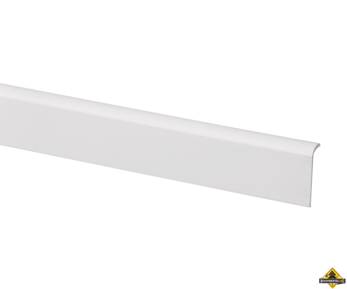 Kunststof hockeystickprof wit 8 x 21 mm 260 cm