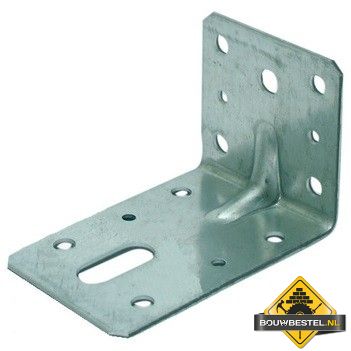 Hoek / Hoekanker / Versterkingshoek 60X80mm 60X2.5 Met Ril 115x2 Sendzimir Verzinkt - per stuk