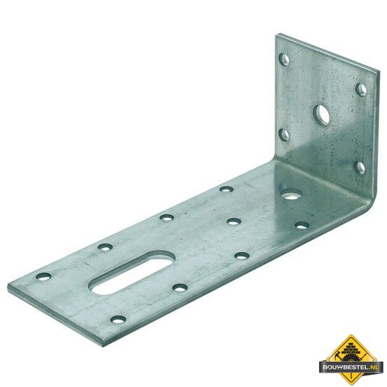 Hoek / Hoekanker / Versterkingshoek Zwaar 65X155mm 60X4 115x2 Sendzimir Verzinkt - per stuk
