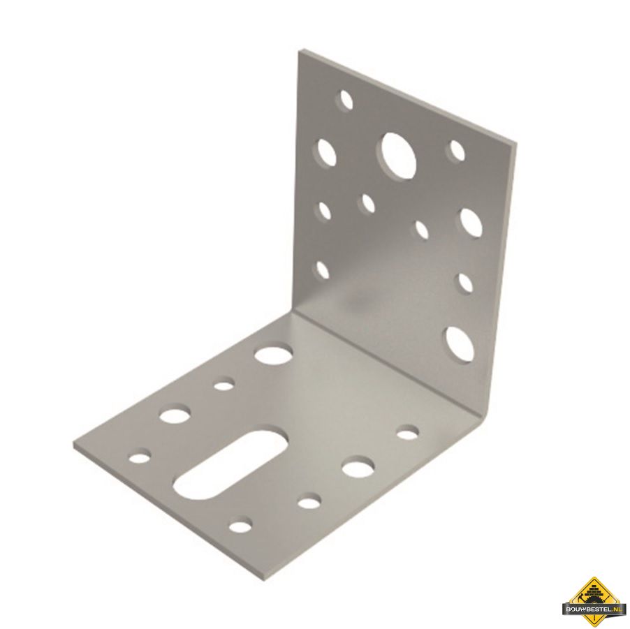 Hoekanker / hoekijzer | Staal verzinkt | 70x70mm 57x2mm | 25 stuks