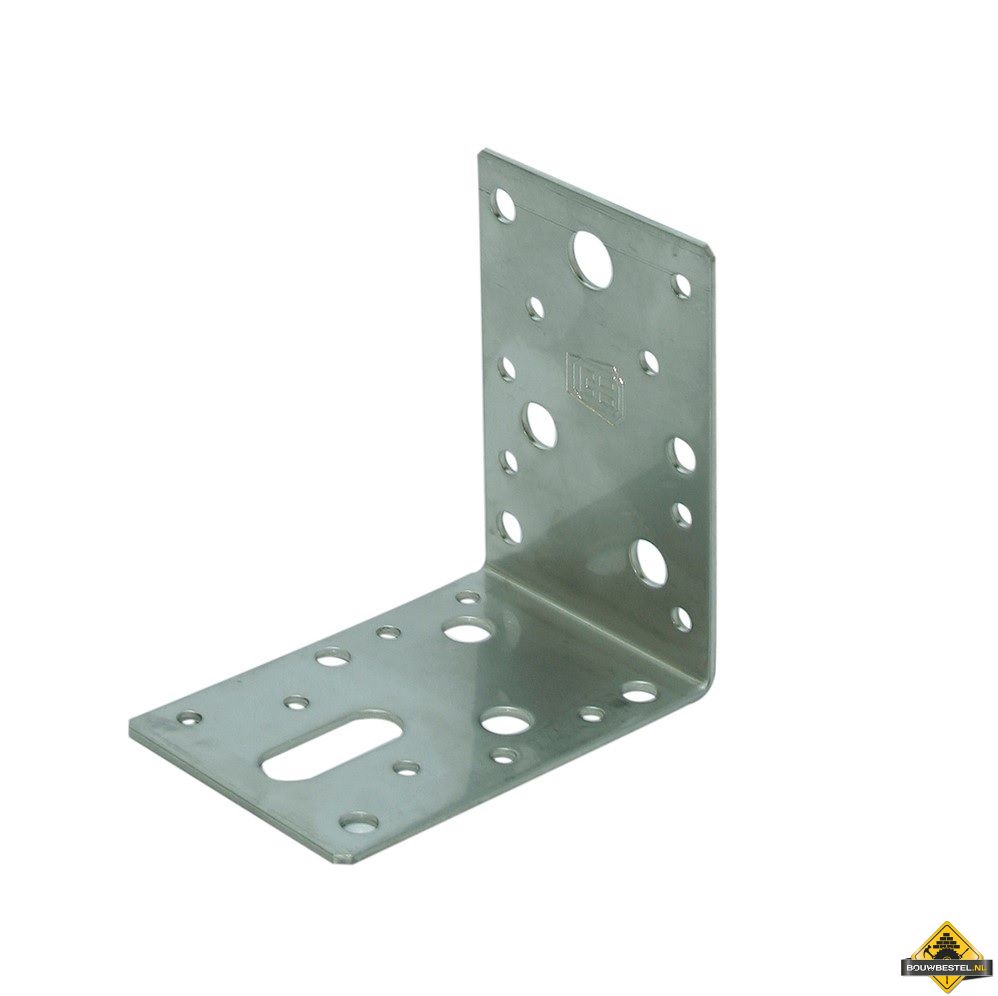 Hoekanker / hoekijzer | Staal verzinkt | 90x90mm 60x2mm | 25 stuks