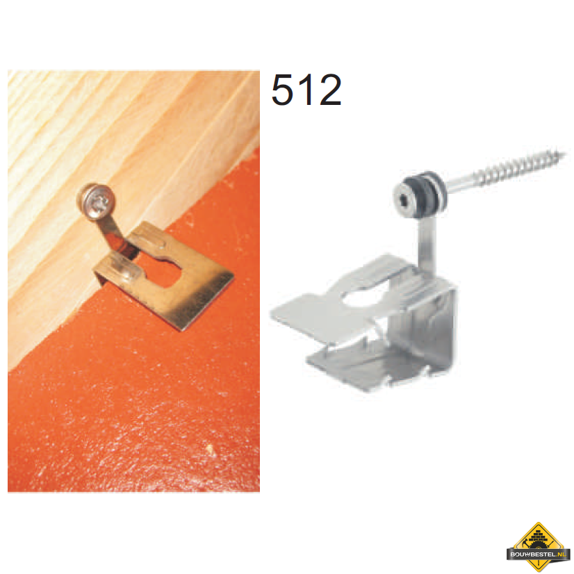 Hoekkeperklem 512/2 met Torx schroef RVS - 50 stuks