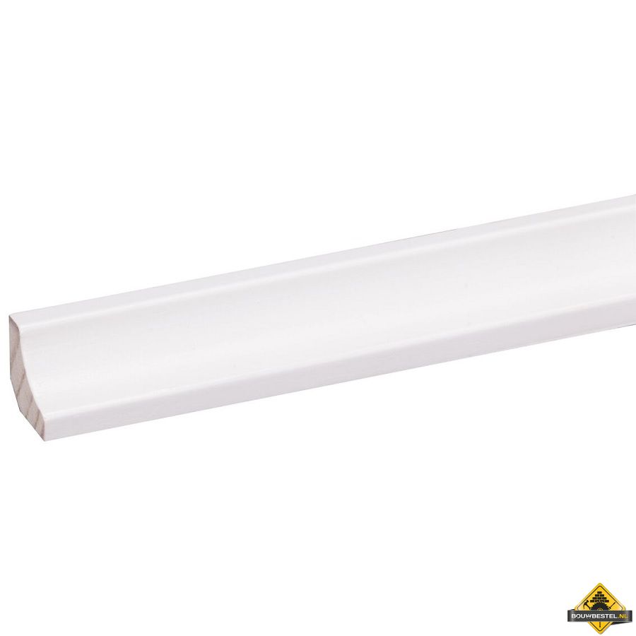 Grenen hollat FSC 16 x 16 mm 270 cm wit gelakt