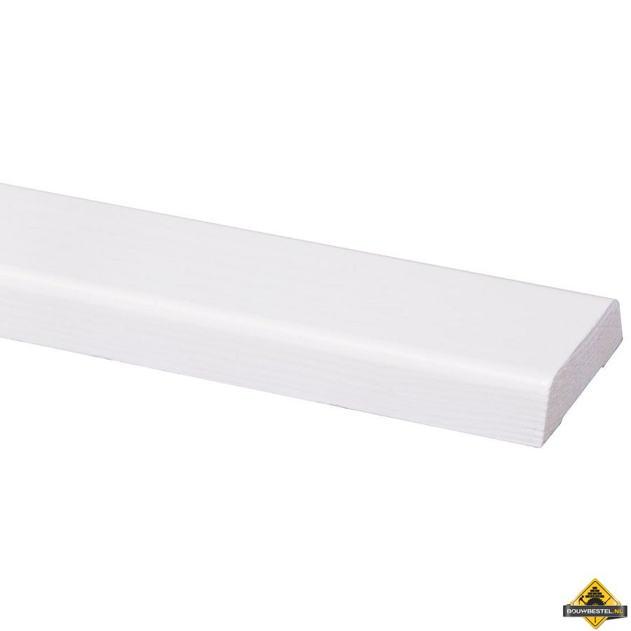 Grenen koplat schuin FSC 12 x 45 mm 270 cm wit gelakt