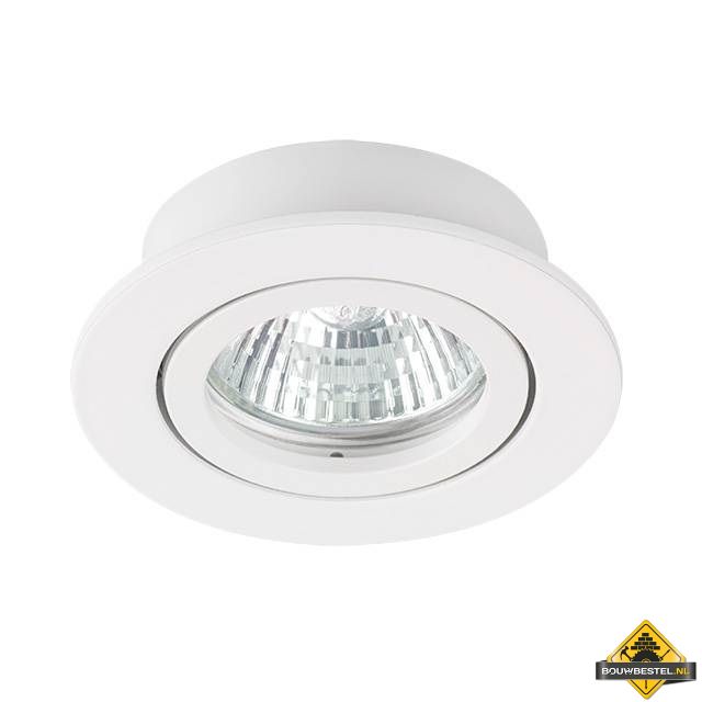 Inbouwspot rond mat WIT kantelbaar 82mm GU10