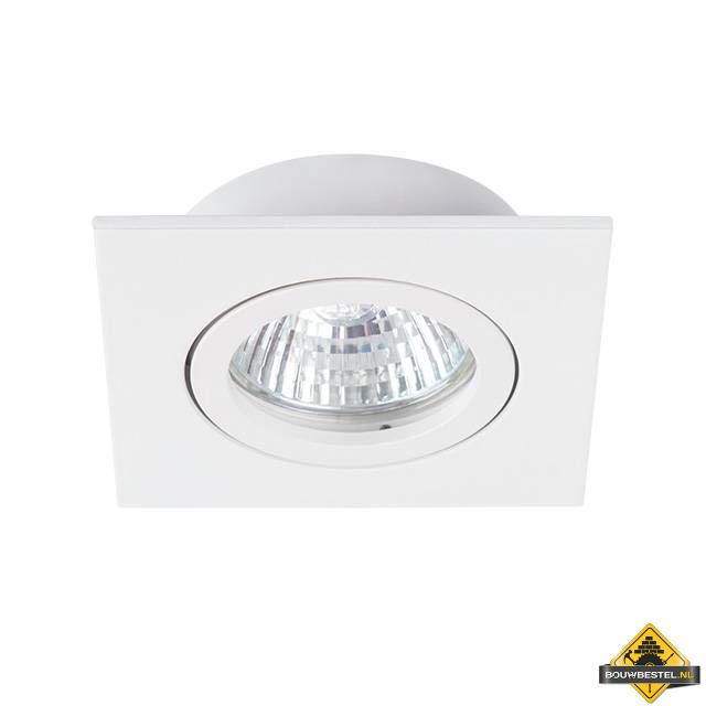 Inbouwspot vierkant mat wit kantelbaar 82x82mm GU10
