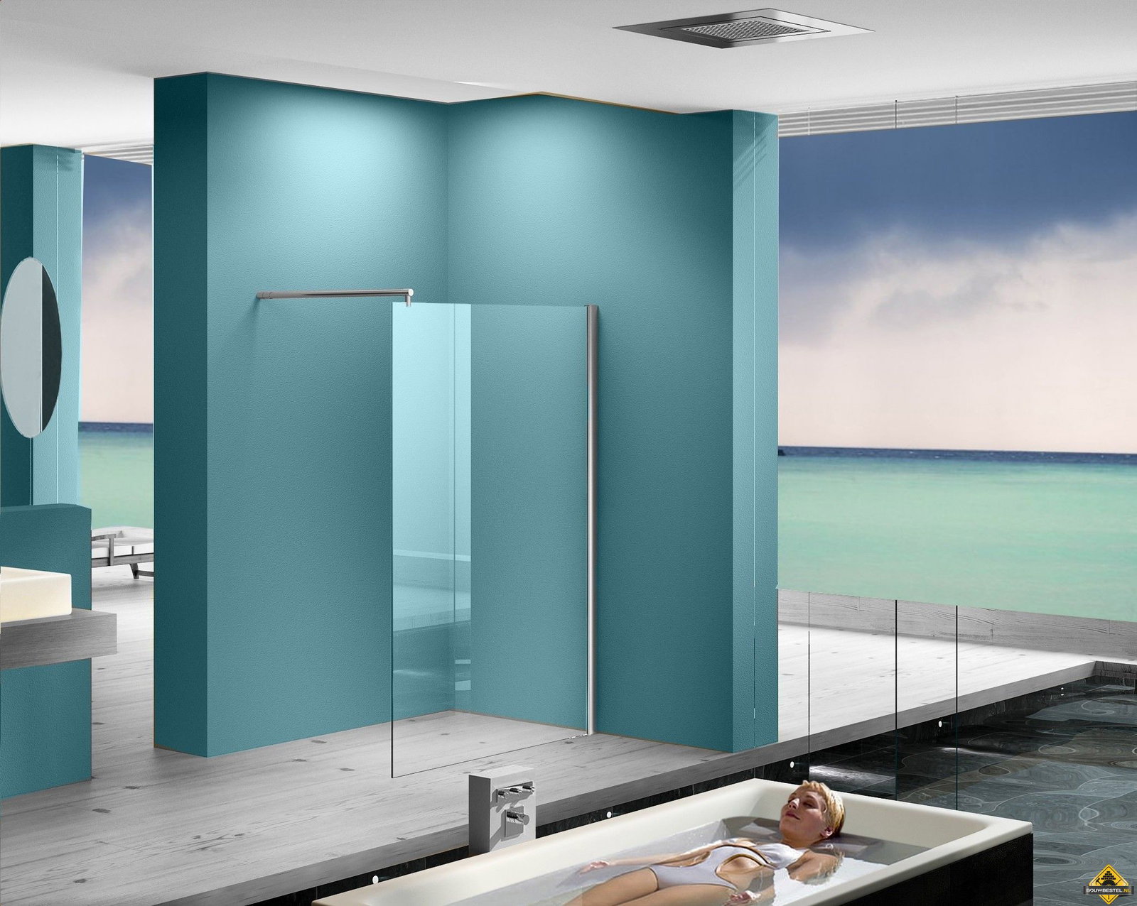 Eco Inloopdouche met muurprofiel NANO 600x2000 8mm