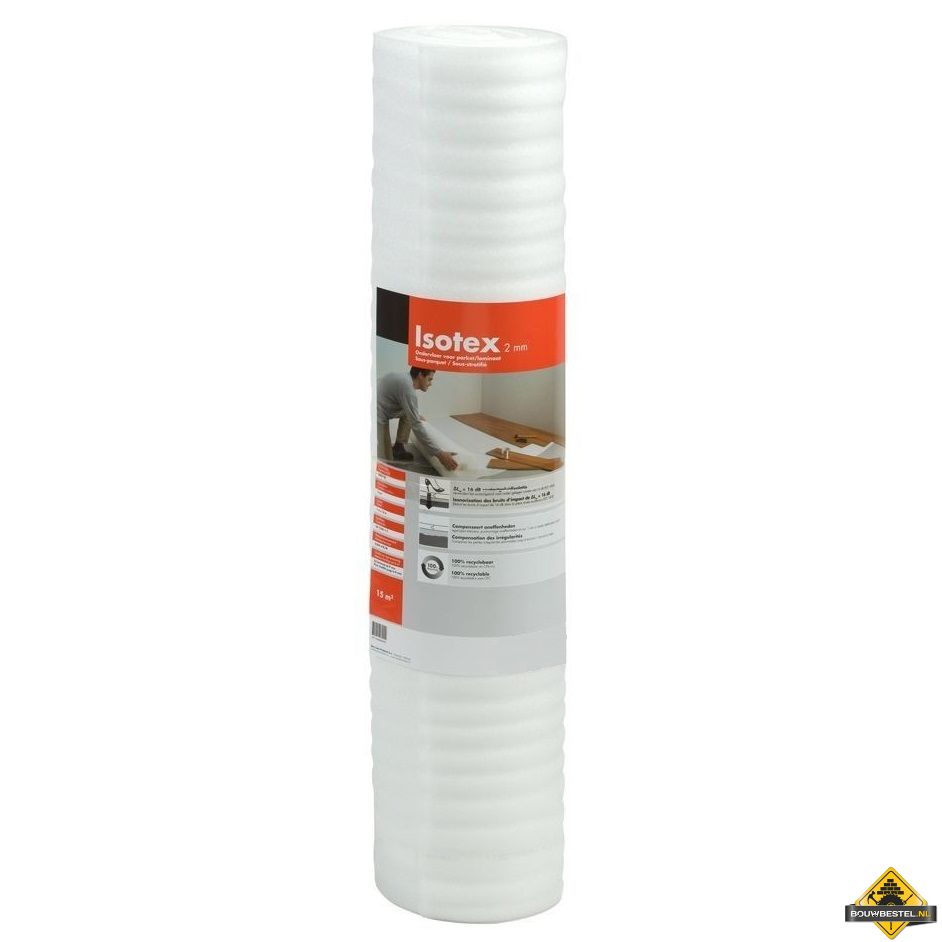 Isotex ondervloer voor laminaat | 2mm | 1x15 m