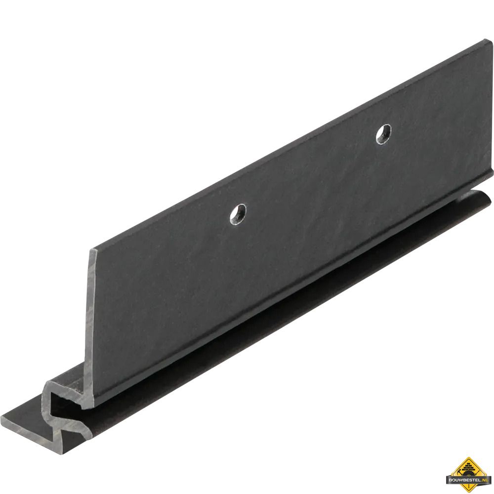 Keralit dakrand boeiboordmontageprofiel Zwart 600cm (bestelnr. 2887)