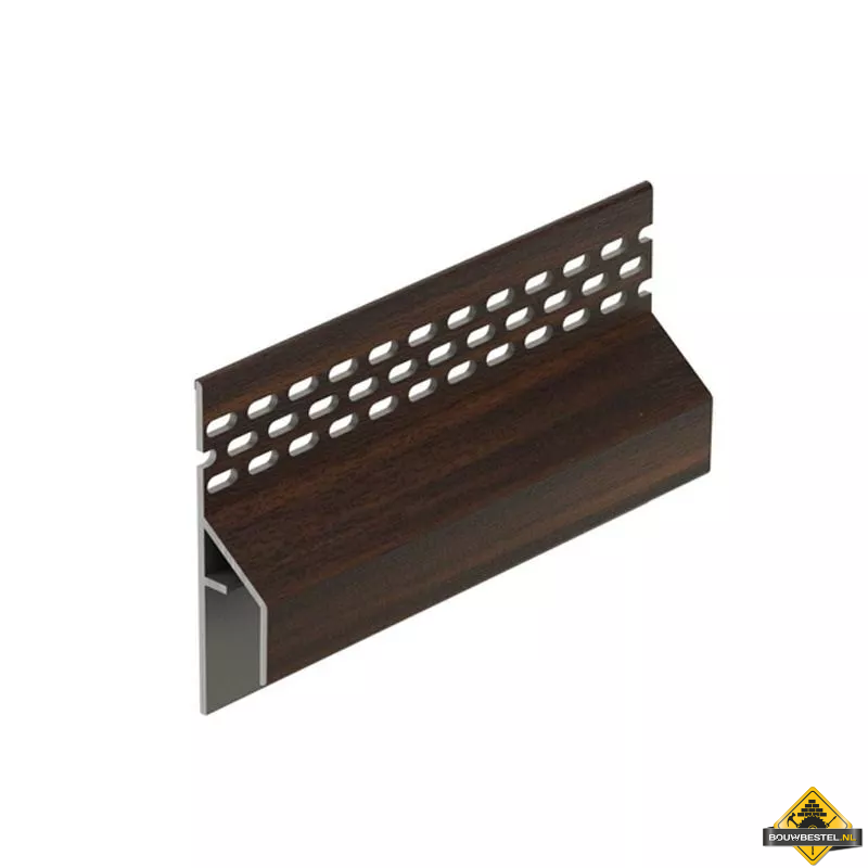 Keralit Trim/kraal Ventilatieprofiel gevel - Donker eiken (bestelnr. 2849)