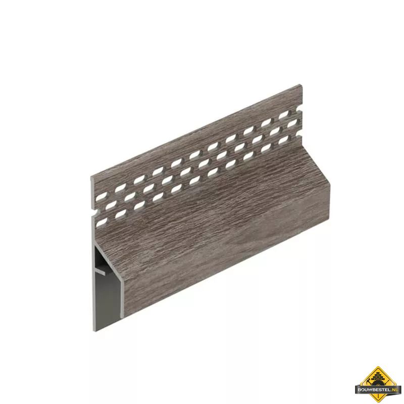 Keralit Trim/kraal Ventilatieprofiel gevel - Taupe eiken (bestelnr. 2849)