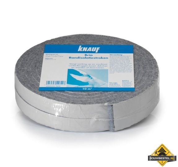 Knauf Brio Randisolatie zelfklevend vilt - 2 x 5 meter - Breedte: 25mm