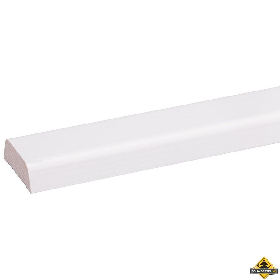 Grenen koplat schuin FSC 12 x 34 mm 270 cm wit gelakt