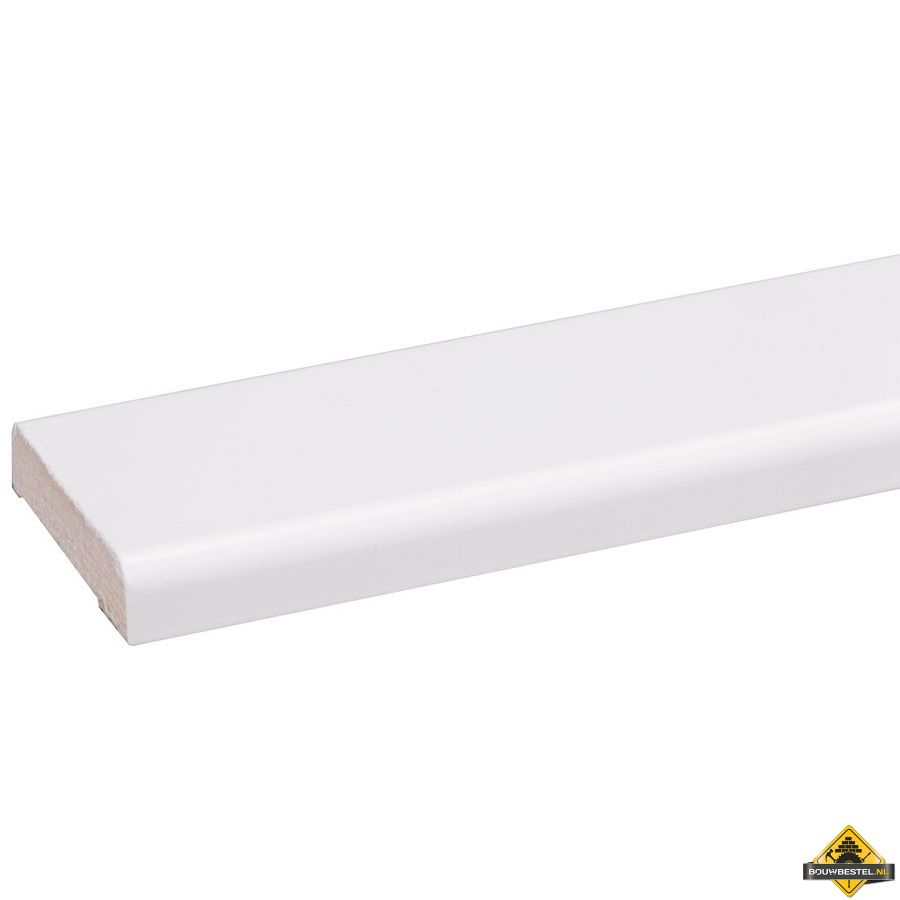 Grenen koplat recht FSC 12 x 45 mm 270 cm wit gelakt