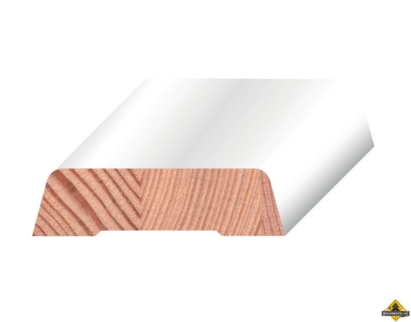 Grenen koplat schuin afgelakt FSC 12 x 45 mm 480 cm per stuk