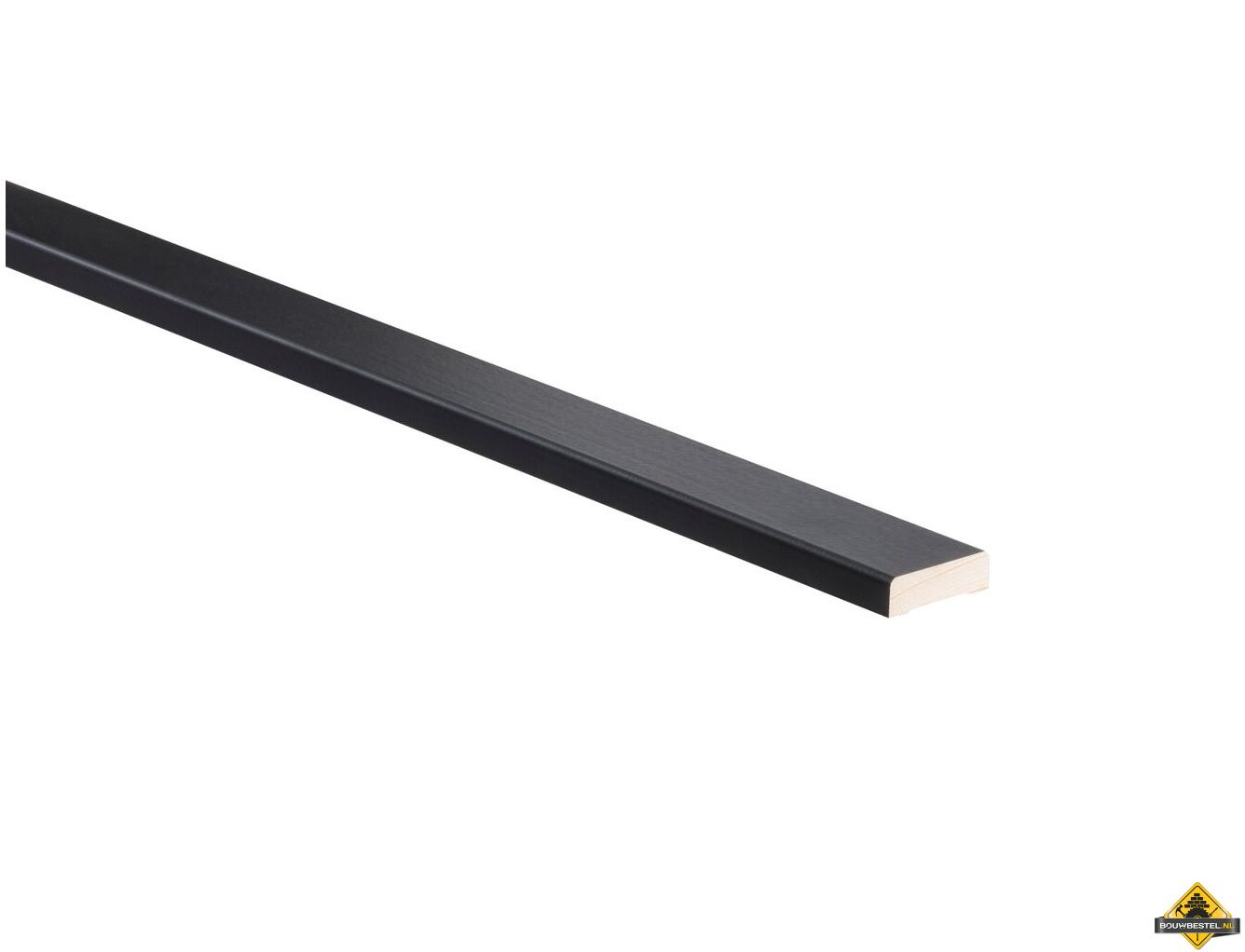 Grenen koplat recht voorgelakt RAL 9011 FSC 12 x 45 mm 270 cm - set van 2 stuks