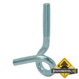 Krulhaak M10 120X20mm Diameter: 8.85 Verzinkt - per stuk