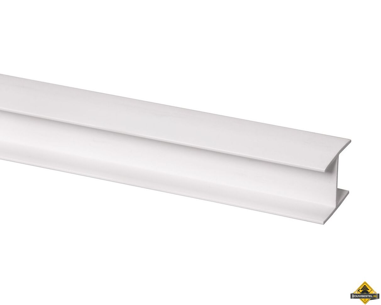 Kunststof tussenprof wit 21 x 25 mm 260 cm