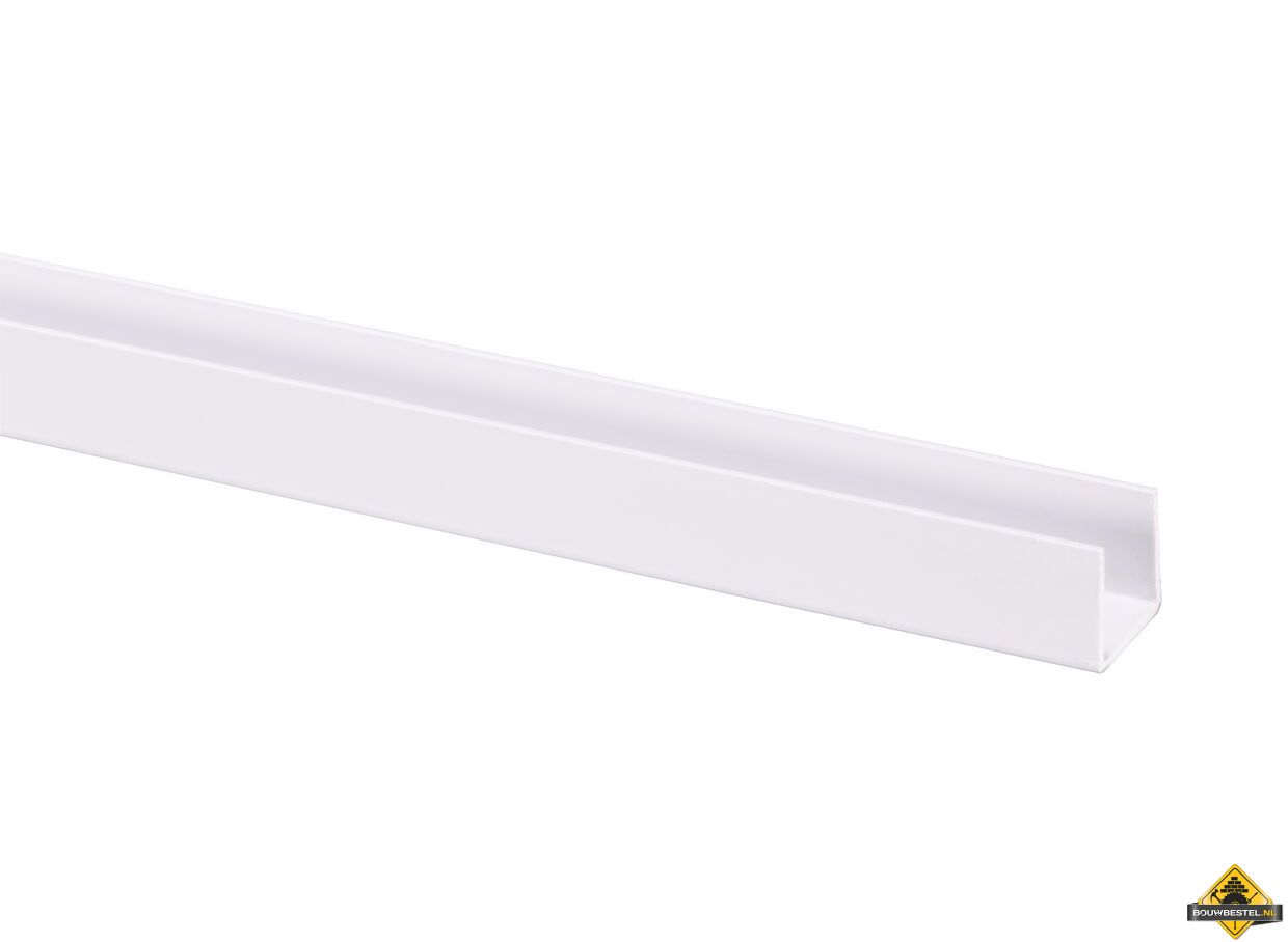 Kunststof U-profiel wit 18 x 21 mm 260 cm