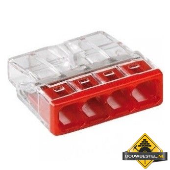 Lasklem 4-gaats transparant/rood doos 100 stuks