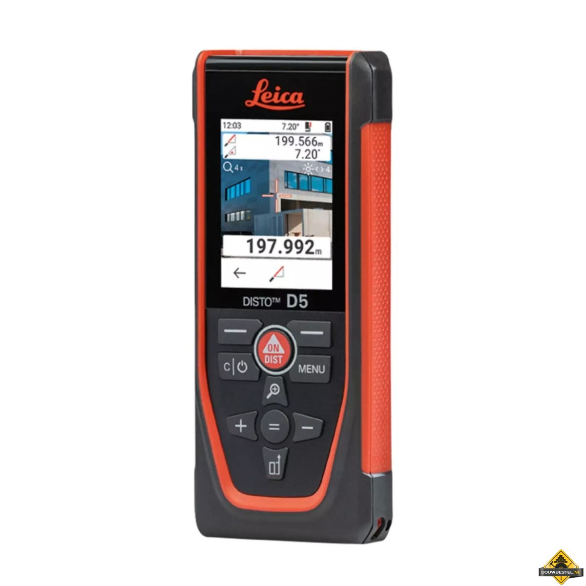 Leica Disto laserafstandsmeter D5, met Bluetooth en Pointfinder camera, in heuptas