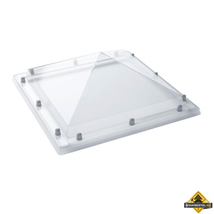 Lichtkoepel 70x70cm 2-wandig ac Glashelder Piramidevormig (TIJDELIJK NIET LEVERBAAR)
