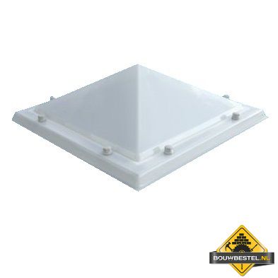 Lichtkoepel 40x40cm 2-wandig pc/ac Opaal Piramidevormig (TIJDELIJK NIET LEVERBAAR)