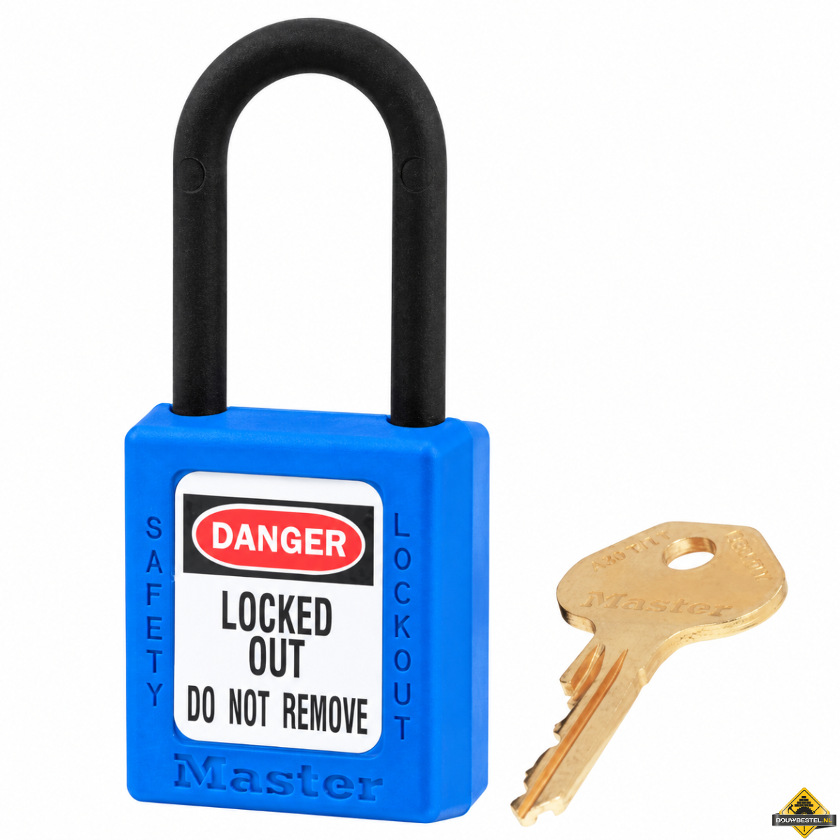 Masterlock hangslot, type 406, blauwe kast 40mm, VS, kunststof beugel, 1 sleutel