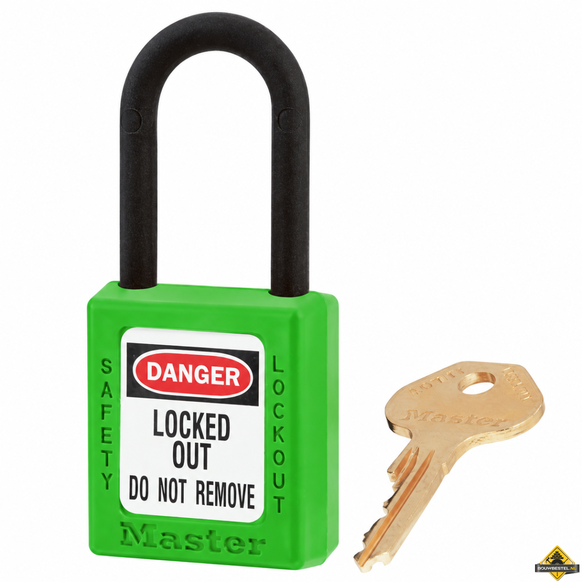 Masterlock hangslot, type 406, groene kast 40mm, VS, kunststof beugel, 1 sleutel
