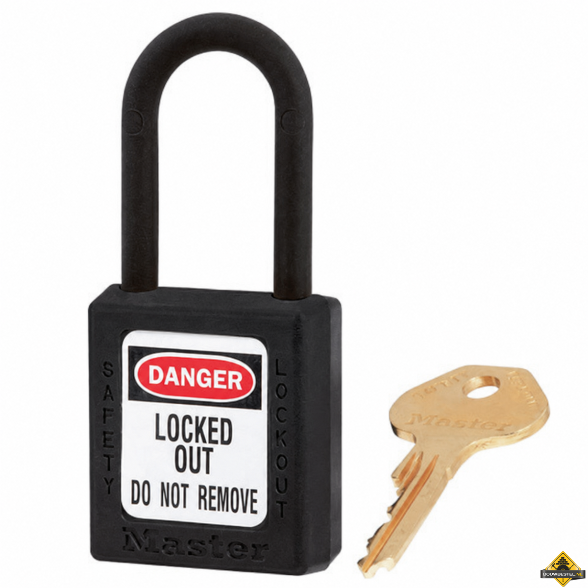 Masterlock hangslot, type 406, zwarte kast 40mm, VS kunststof beugel, 1 sleutel