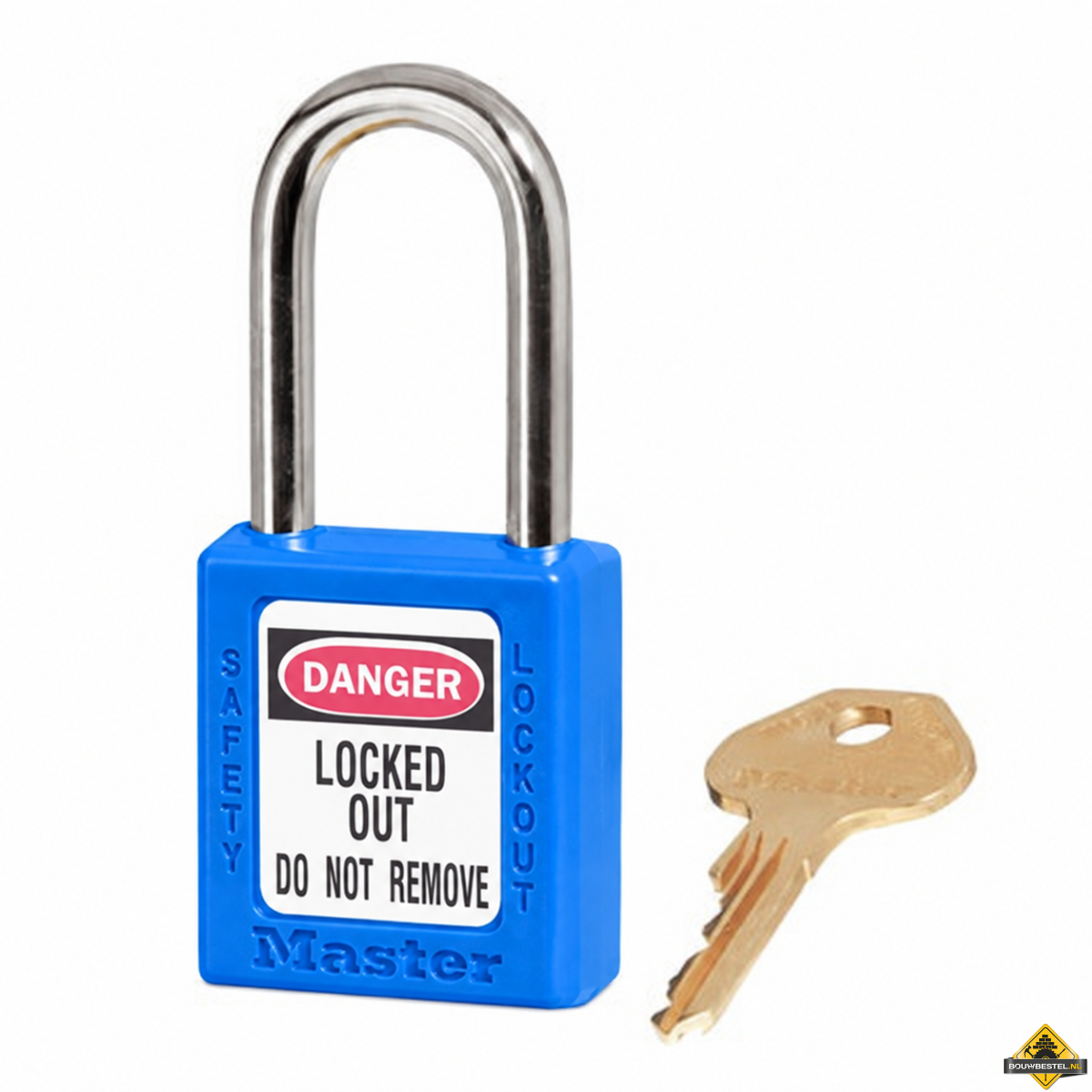 Masterlock Thermoplastisch hangslot, type 410, kast blauw 40mm, VS, incl. 1 sleutel