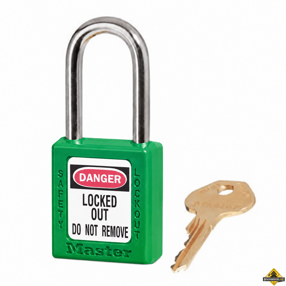 Masterlock Thermoplastisch hangslot, type 410, kast groen 40mm, VS, incl. 1 sleutel