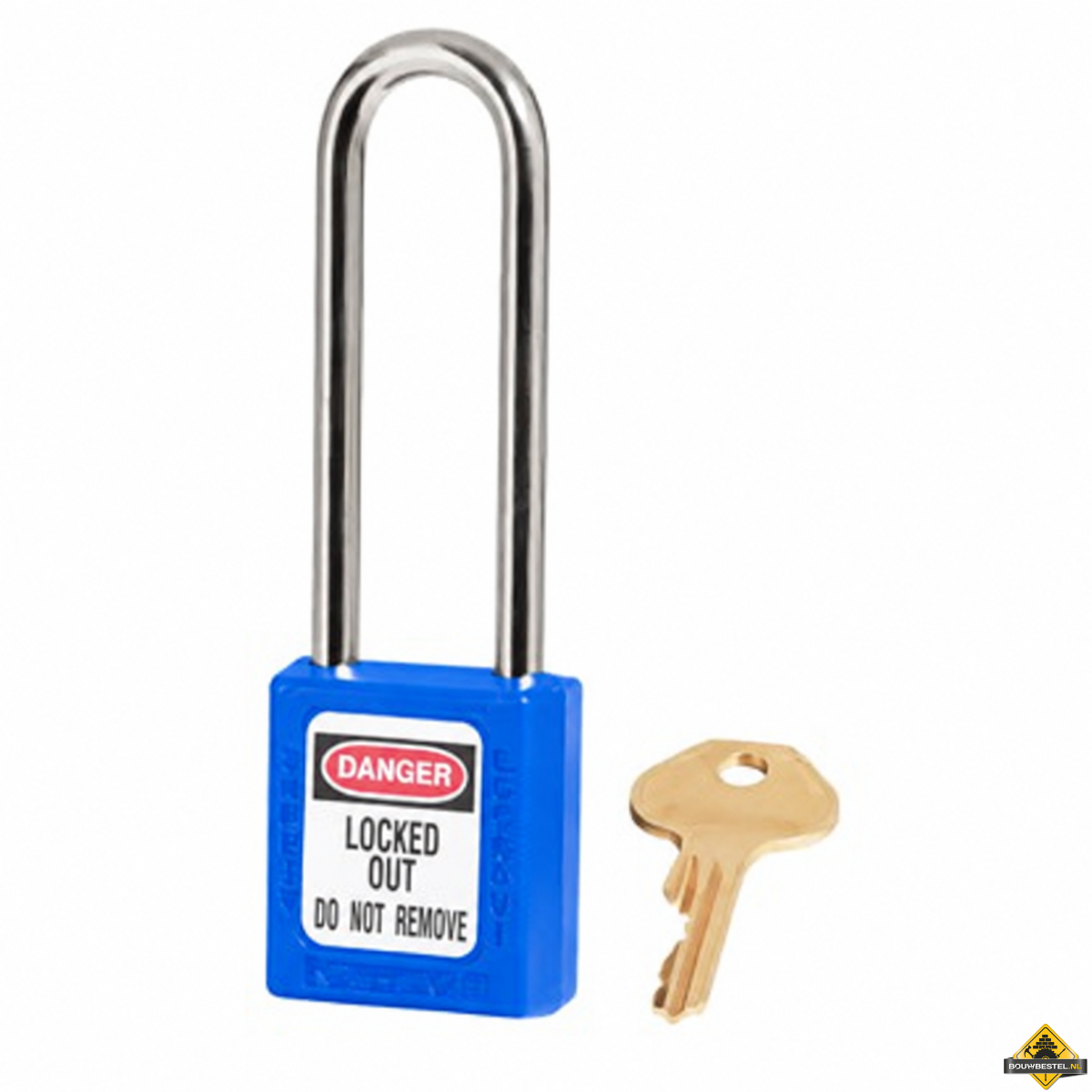 Masterlock Thermoplastisch hangslot, type 410, kast 40mm blauw, HB 76mm, VS, incl. 1 sleutel
