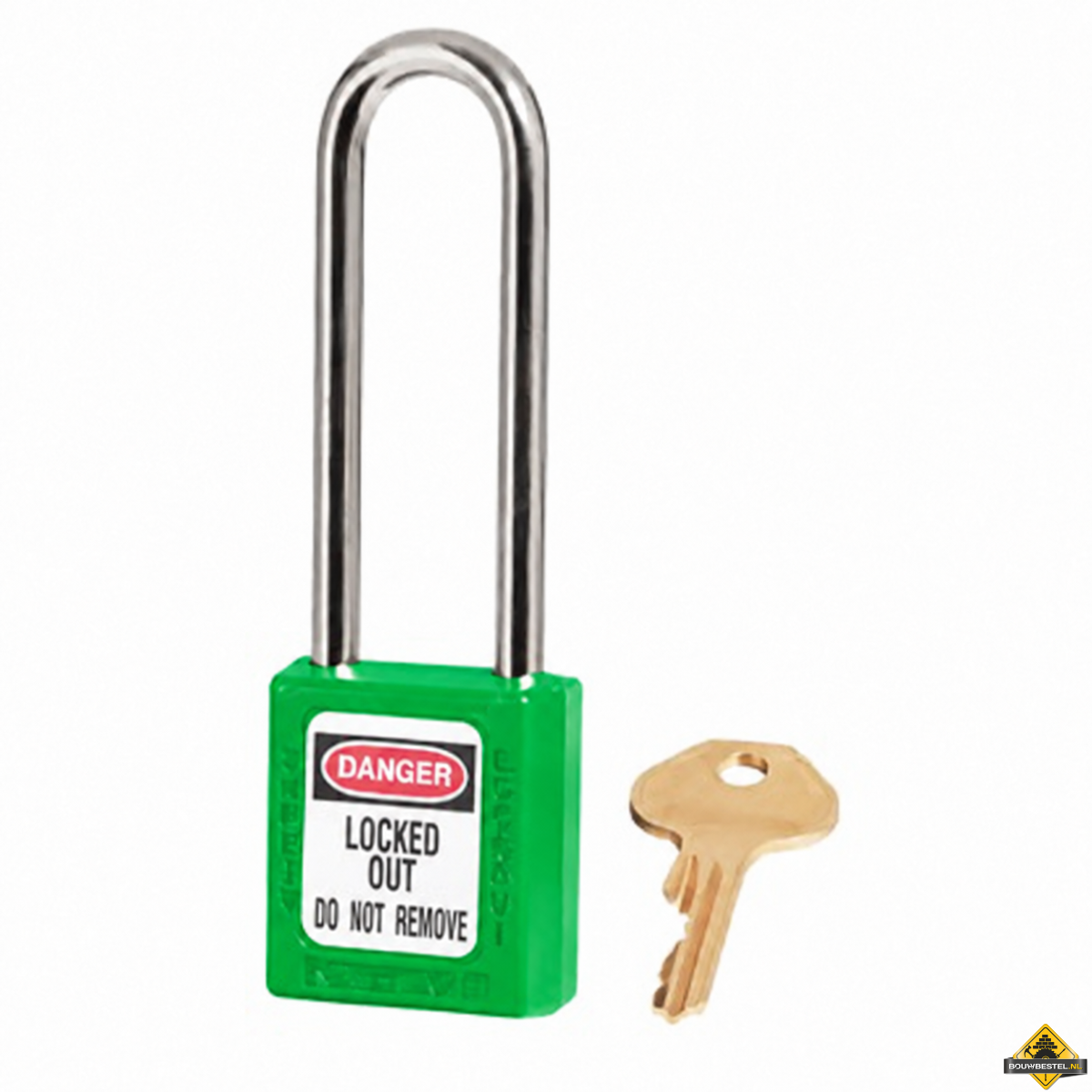 Masterlock Thermoplastisch hangslot, type 410, kast 40mm groen, HB 76mm, VS, incl. 1 sleutel